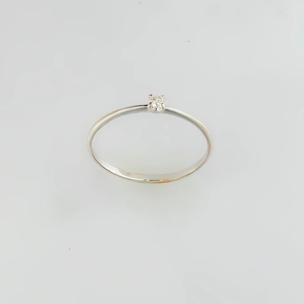 Кольцо с бриллиантом из белого золота 585 пробы