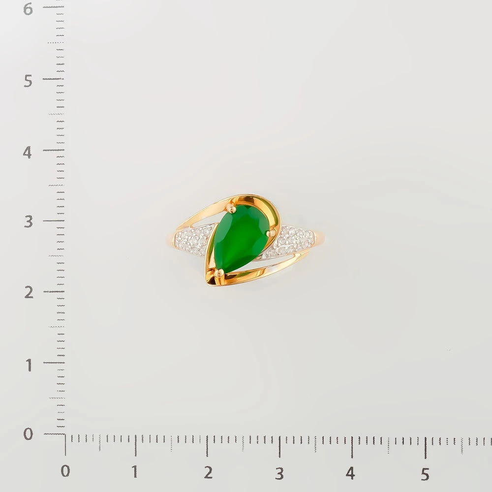 Кольцо с агатом из красного золота 585 пробы