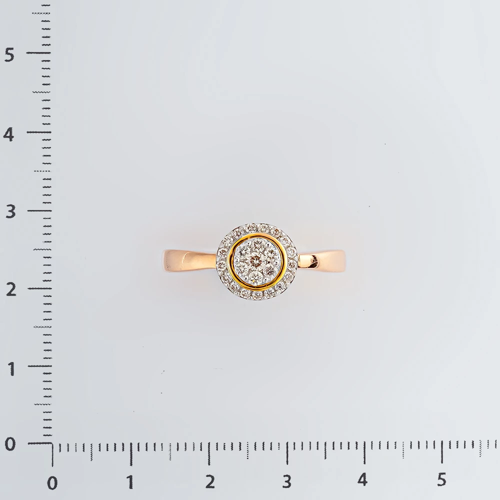 Кольцо с бриллиантом из красного золота 585 пробы Кольцо с бриллиантом из красного золота 585 пробы