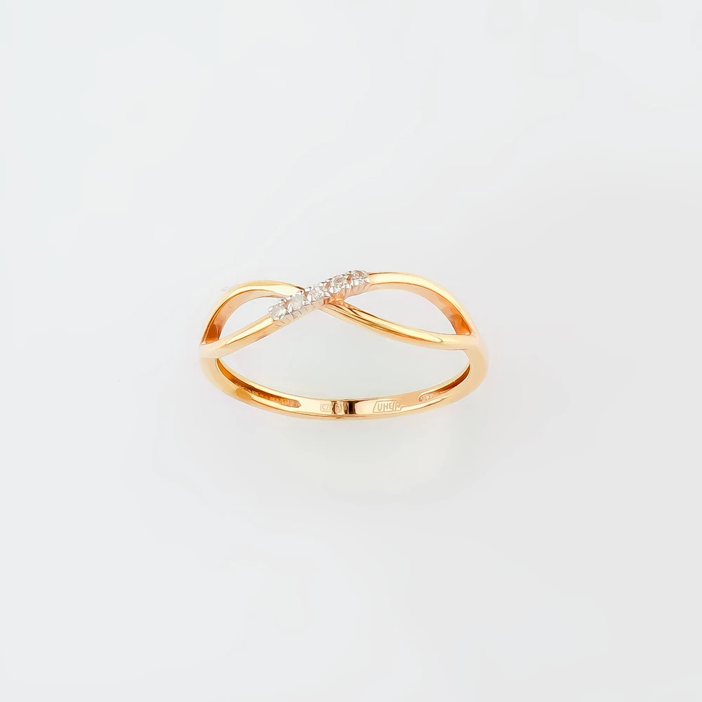 Кольцо с бриллиантом из красного золота 375 пробы