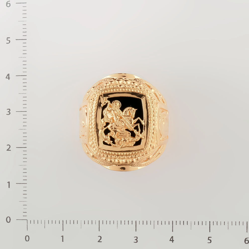 Кольцо с агатом из красного золота 585 пробы