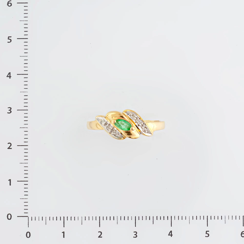 Кольцо с изумрудом из желтого золота 585 пробы