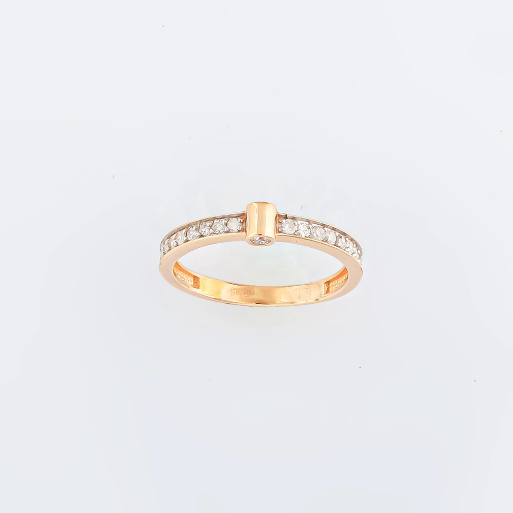 Кольцо с бриллиантом из красного золота 585 пробы