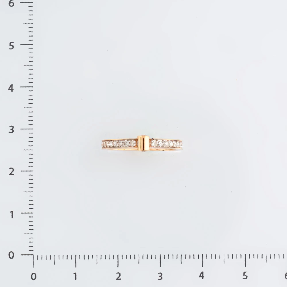 Кольцо с бриллиантом из красного золота 585 пробы