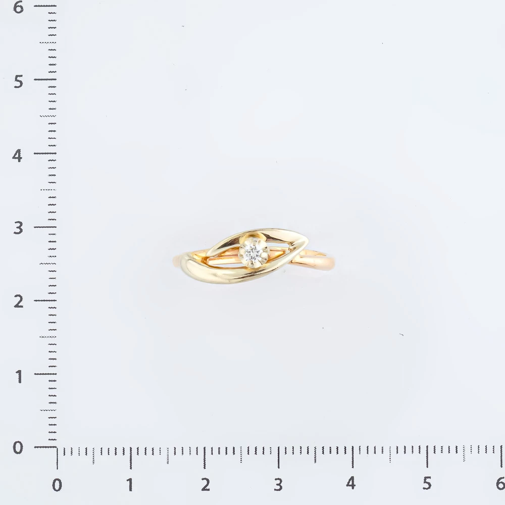 Кольцо с бриллиантом из красного золота 585 пробы