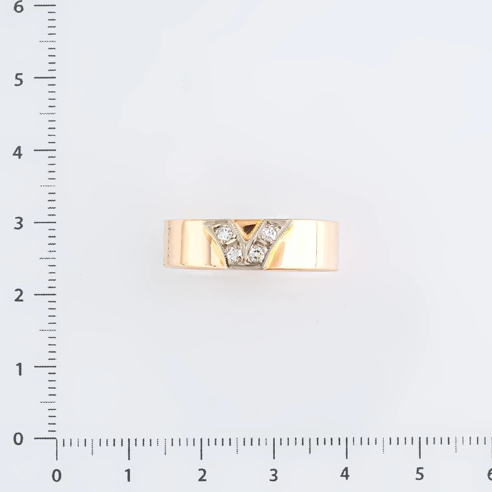 Кольцо с бриллиантом из красного золота 583 пробы