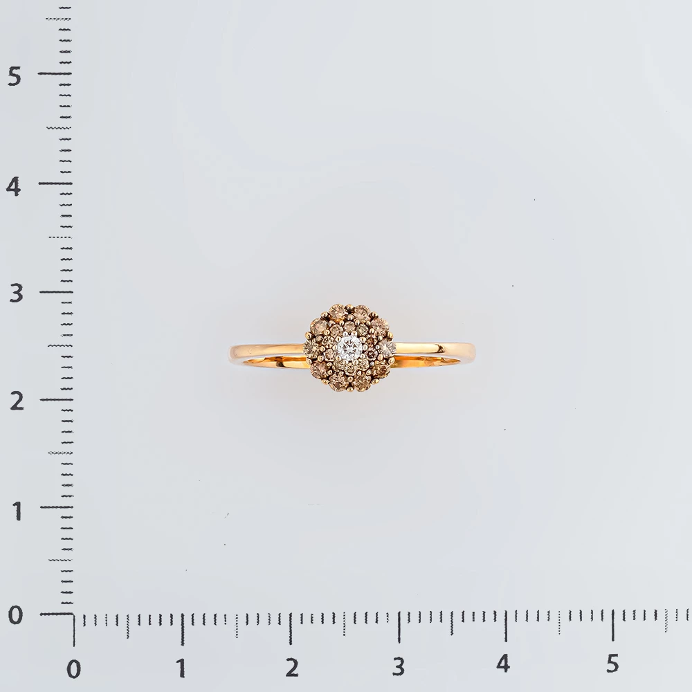 Кольцо с бриллиантом из красного золота 585 пробы Кольцо с бриллиантом из красного золота 585 пробы