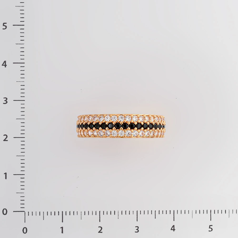 Кольцо с фианитом из красного золота 585 пробы