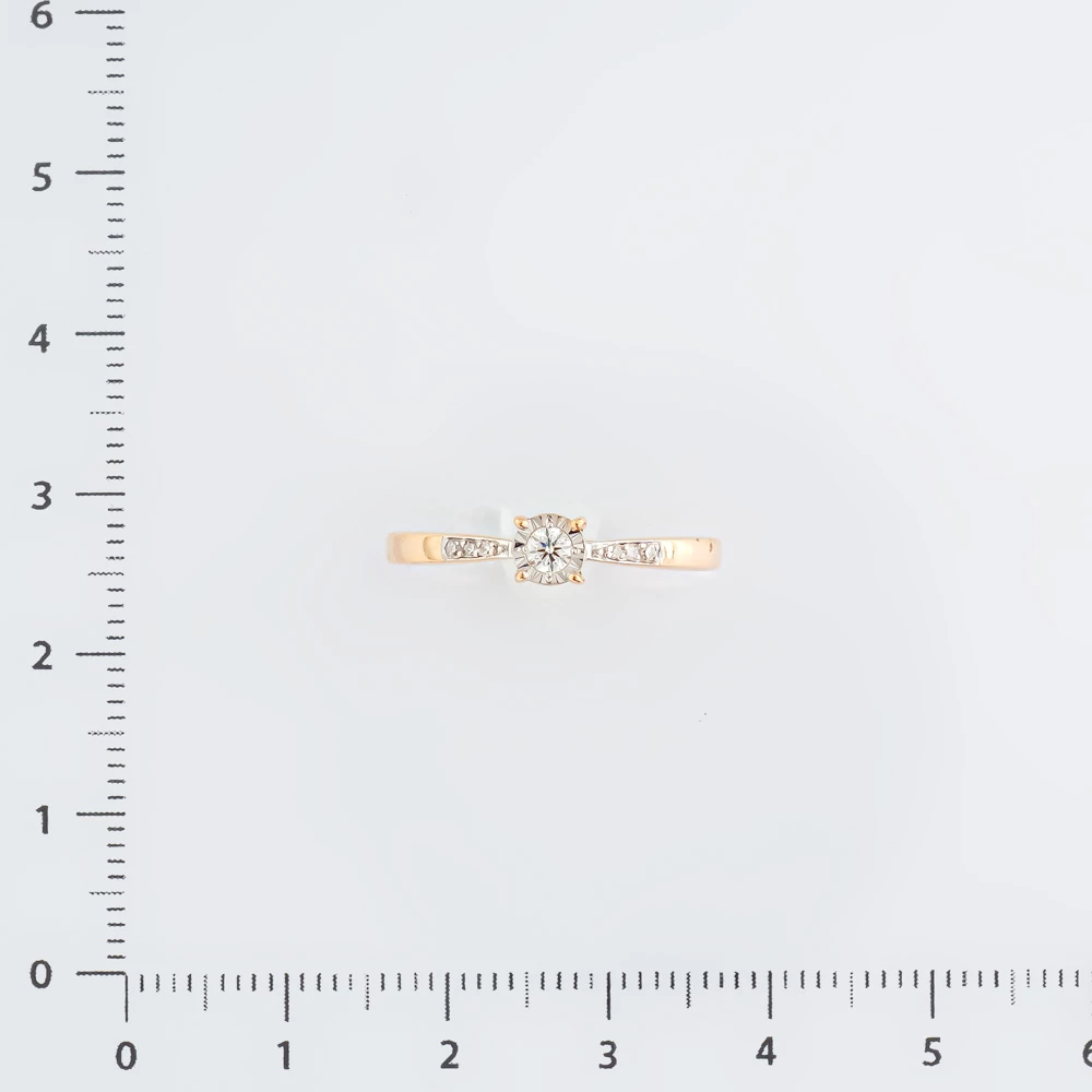 Кольцо с бриллиантом из красного золота 585 пробы