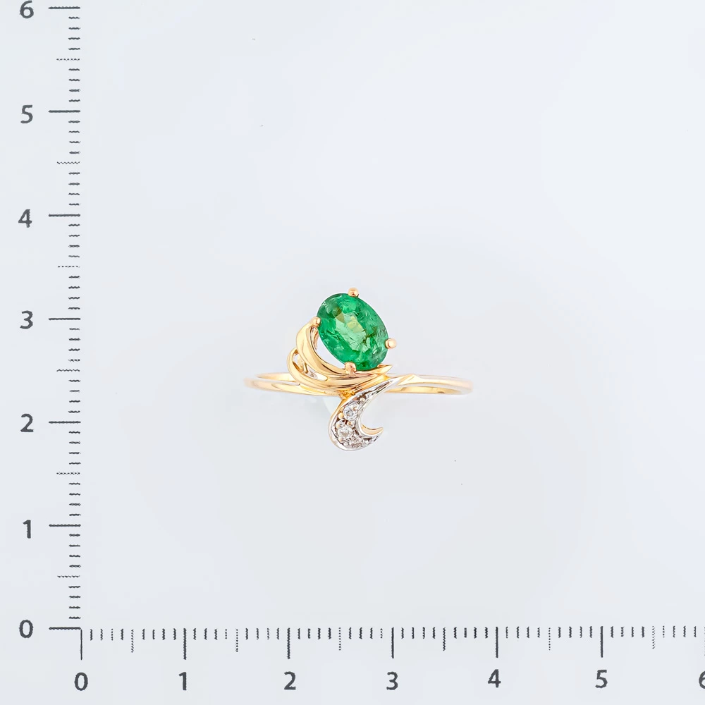 Кольцо с изумрудом из красного золота 585 пробы