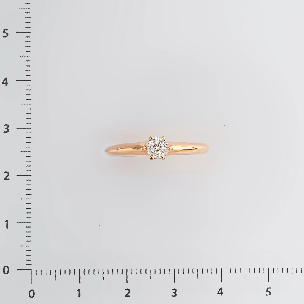 Кольцо с бриллиантом из красного золота 585 пробы Кольцо с бриллиантом из красного золота 585 пробы