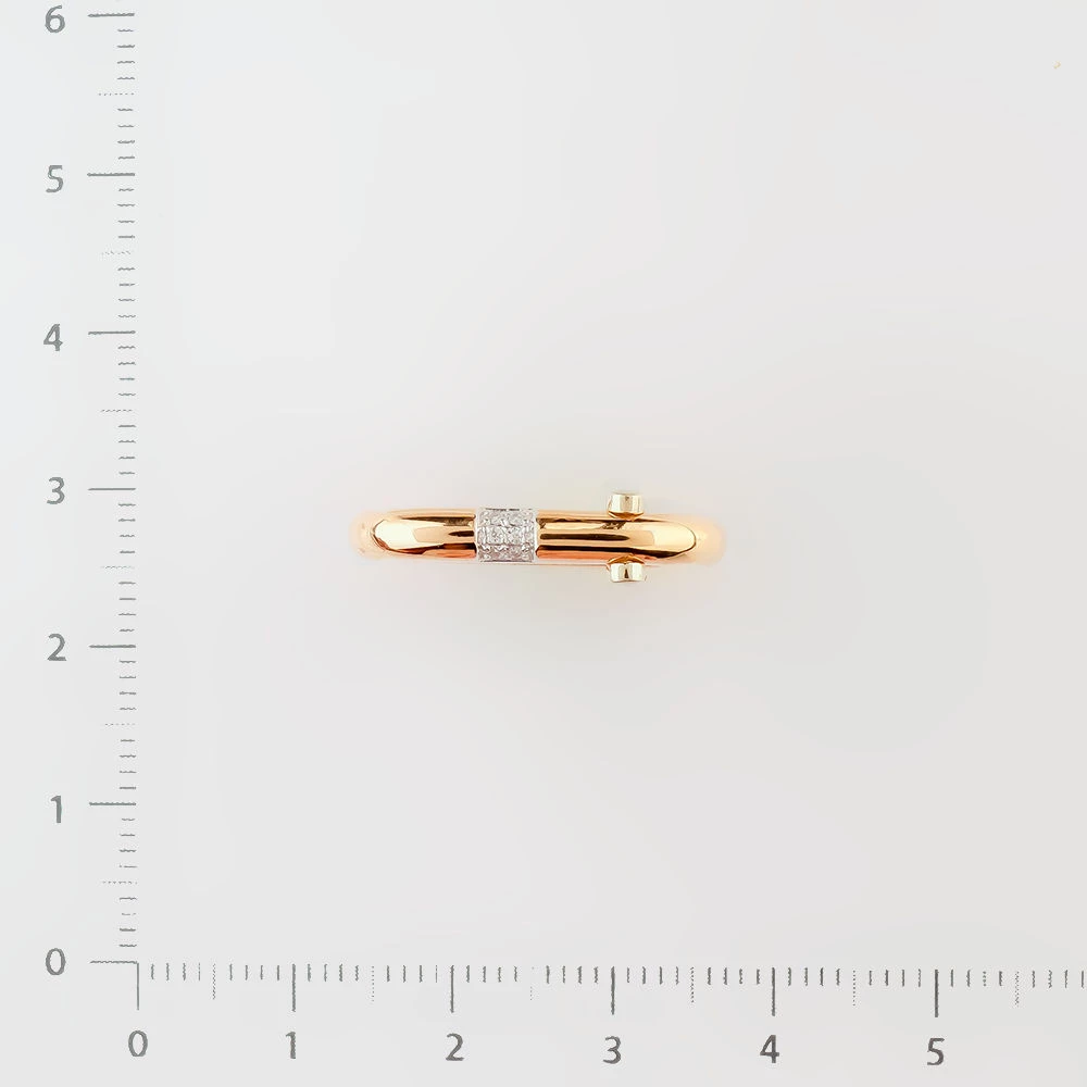 Кольцо с фианитом из красного золота 585 пробы