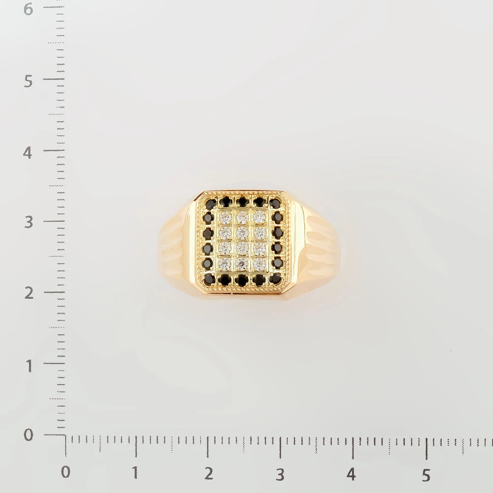 Кольцо с фианитом из красного золота 585 пробы