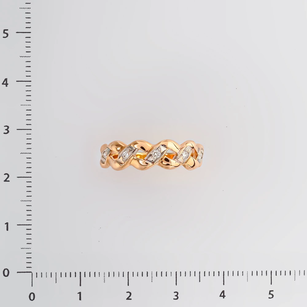 Кольцо с бриллиантом из красного золота 585 пробы