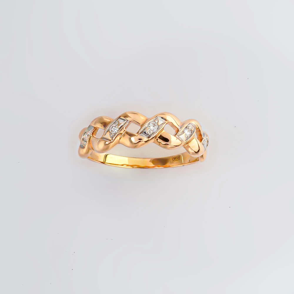 Кольцо с бриллиантом из красного золота 585 пробы