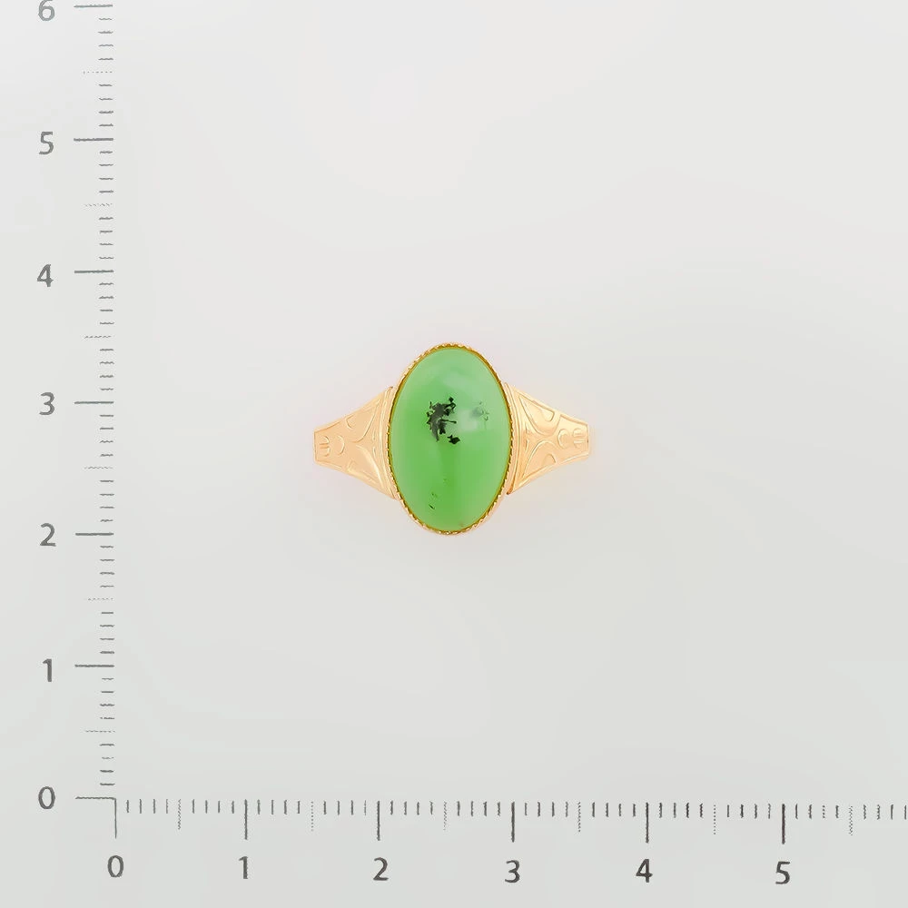 Кольцо с хризопразом из красного золота 583 пробы