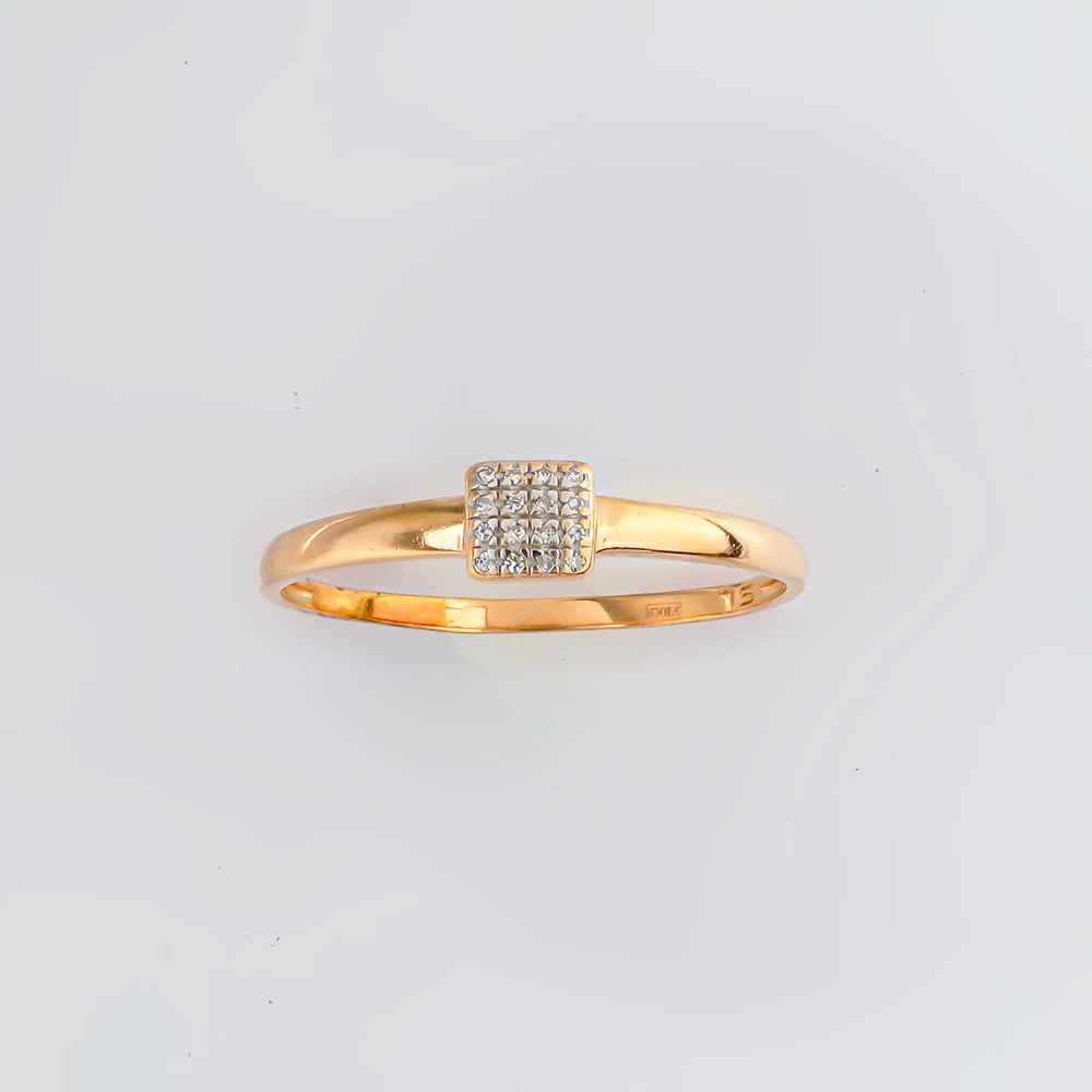 Кольцо с бриллиантом из красного золота 585 пробы