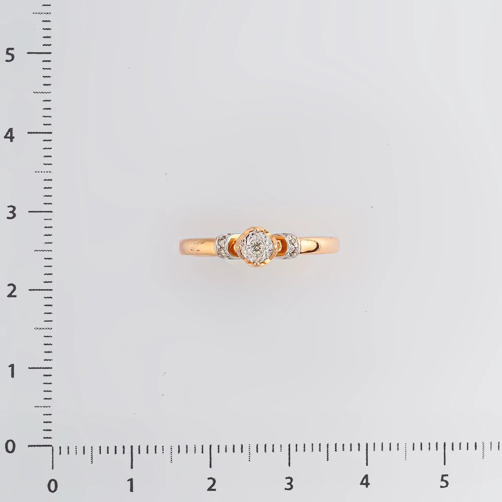 Кольцо с бриллиантом из красного золота 585 пробы