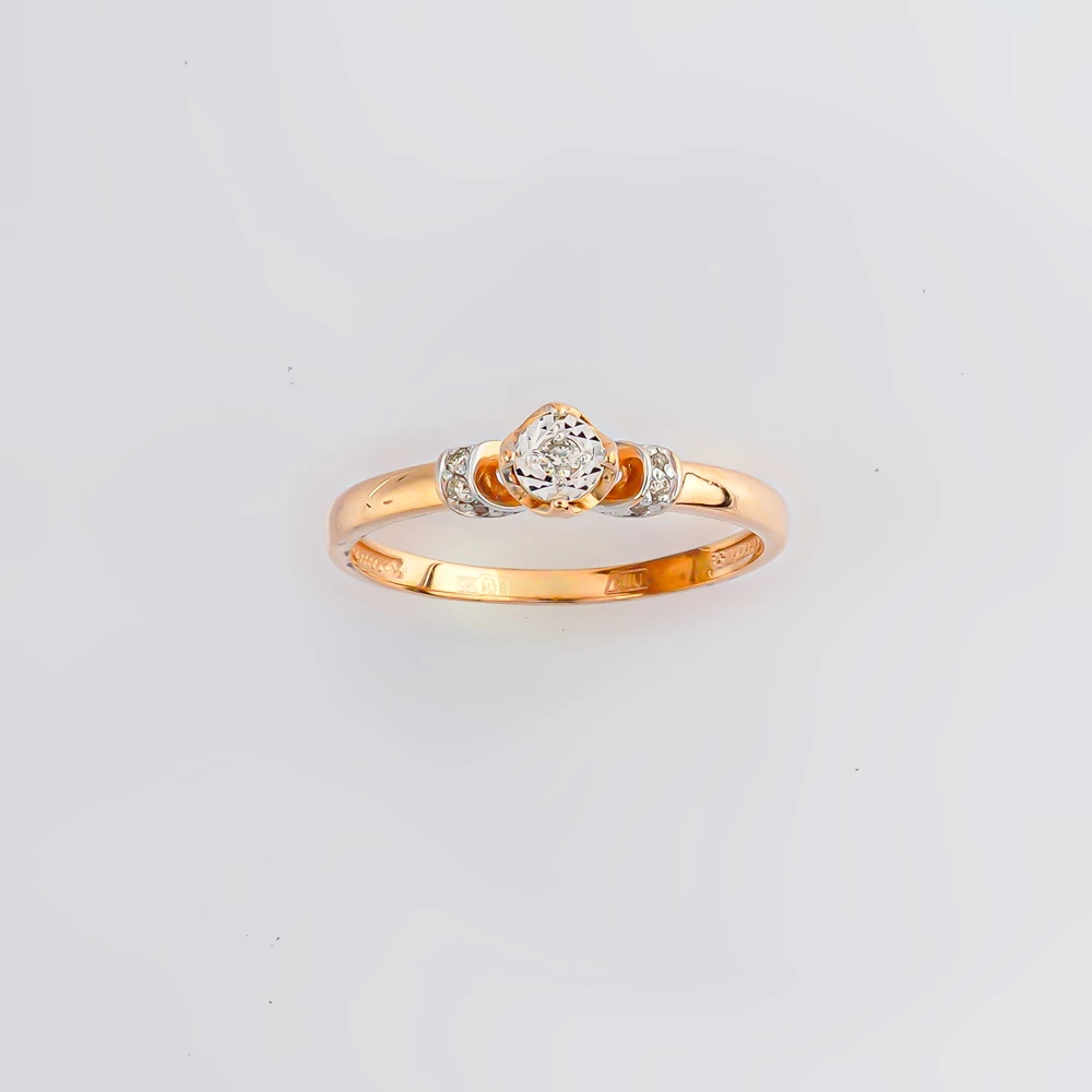 Кольцо с бриллиантом из красного золота 585 пробы