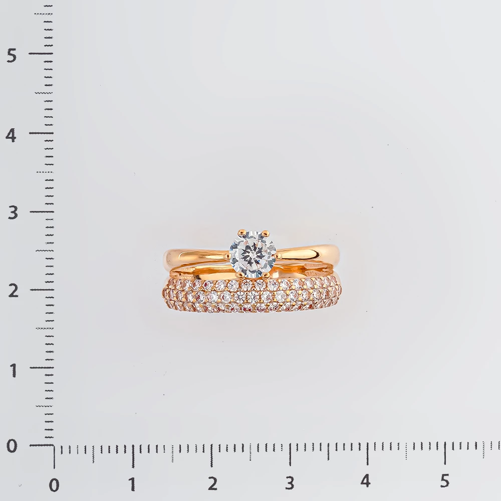 Кольцо с фианитом из красного золота 585 пробы Кольцо с фианитом из красного золота 585 пробы