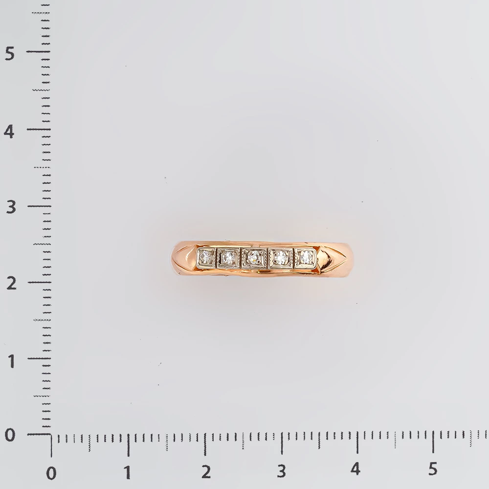 Кольцо с бриллиантом из красного золота 583 пробы