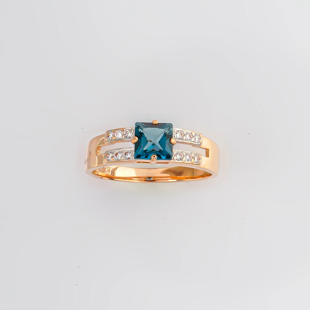 Кольцо с топазом лондон из красного золота 585 пробы