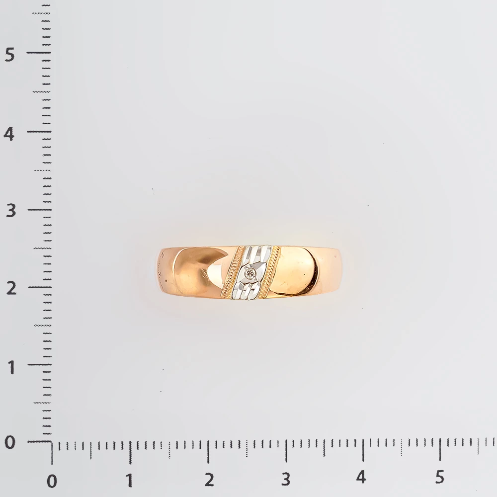 Кольцо с бриллиантом из красного золота 585 пробы