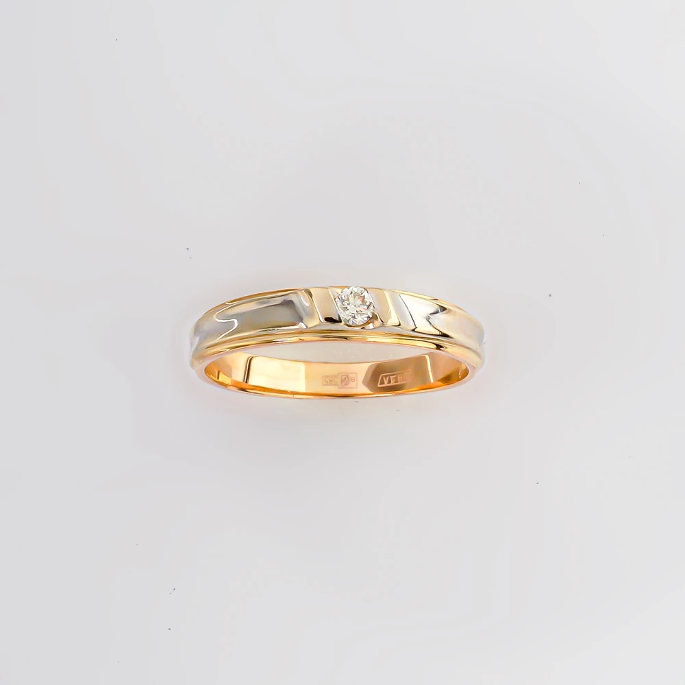 Кольцо с бриллиантом из красного золота 585 пробы