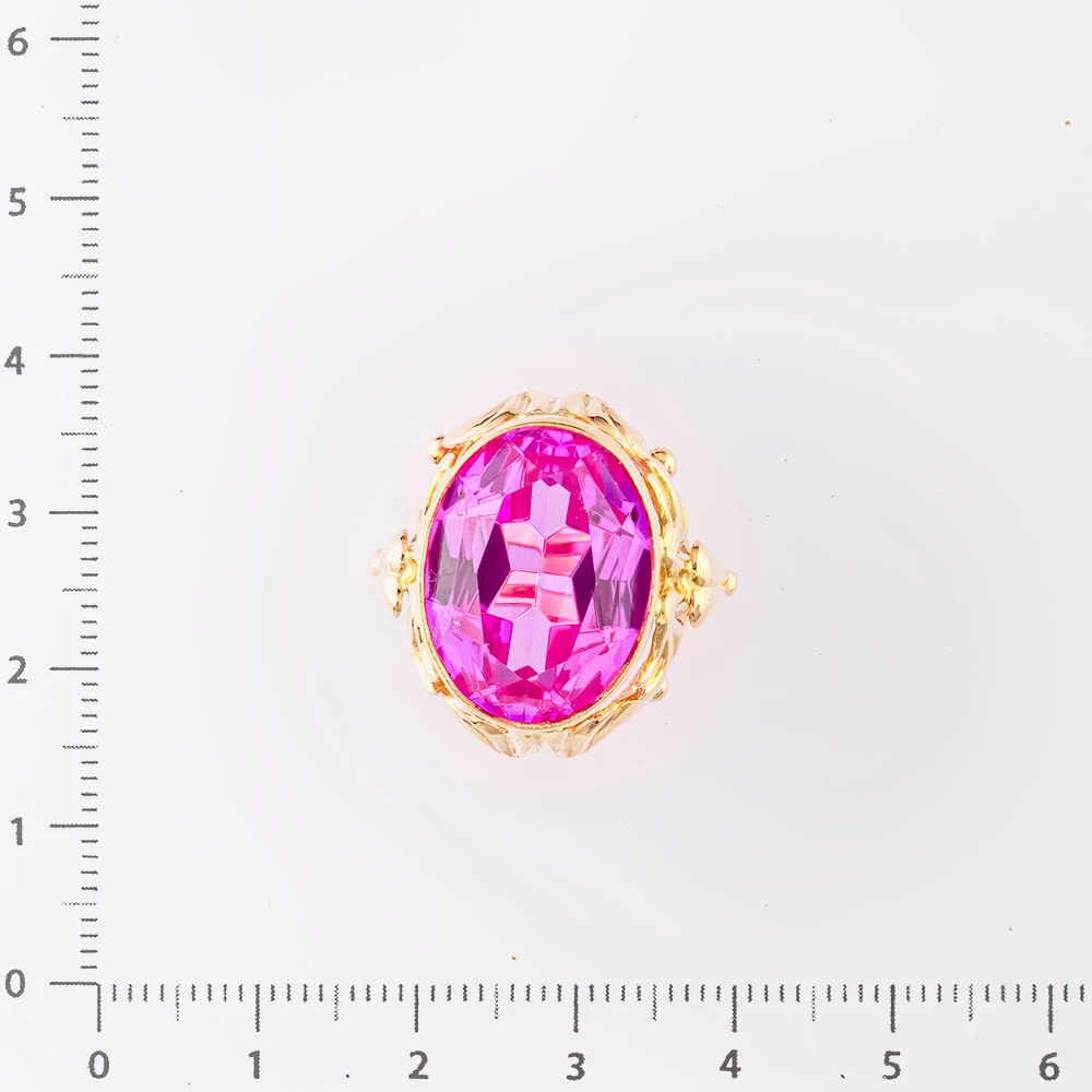 Кольцо с фианитом из красного золота 583 пробы