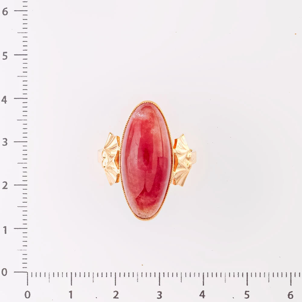 Кольцо с сердоликом из красного золота 583 пробы