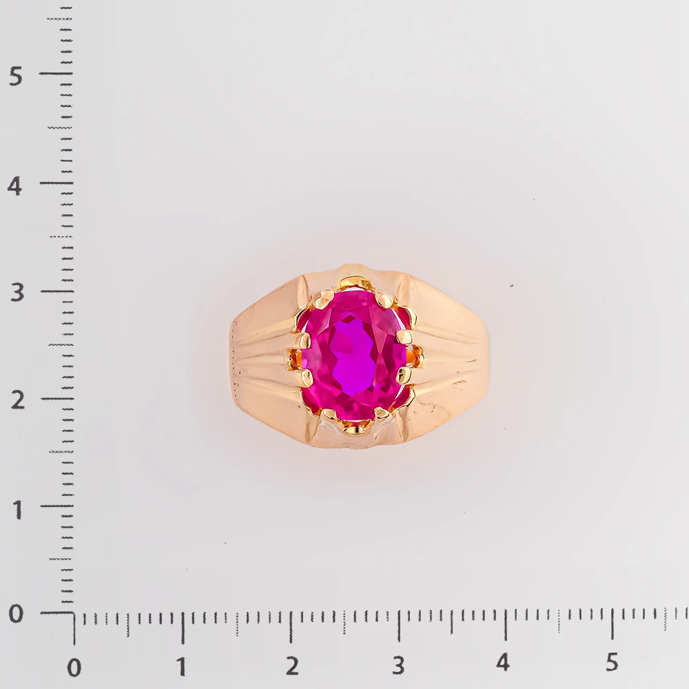 Кольцо с фианитом из красного золота 583 пробы