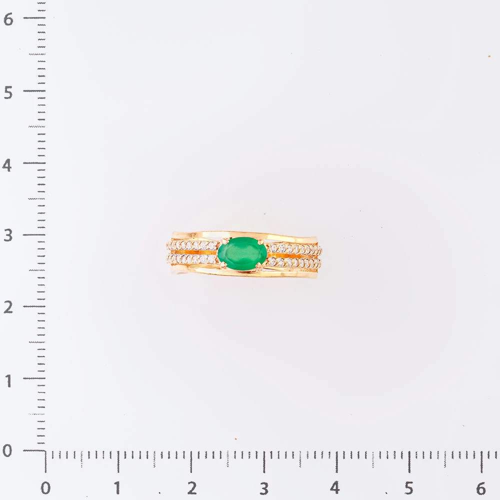 Кольцо с агатом из красного золота 585 пробы