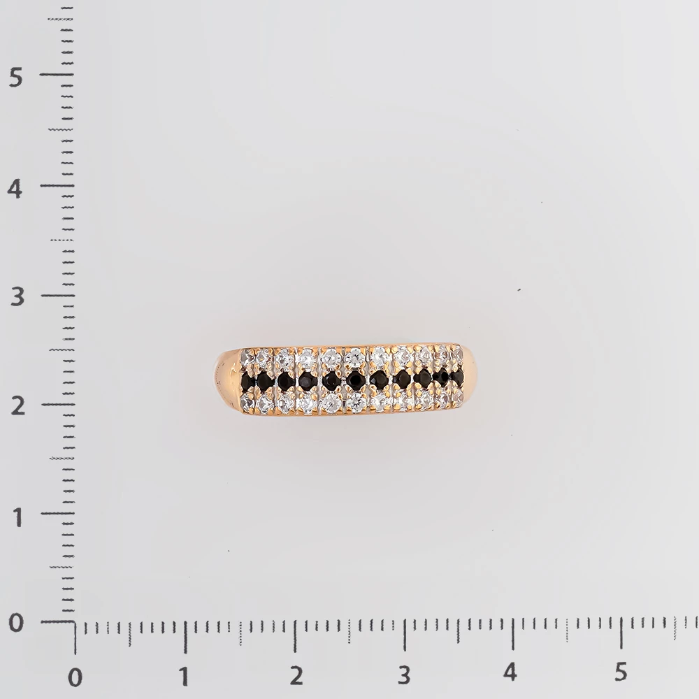 Кольцо с фианитом из красного золота 585 пробы
