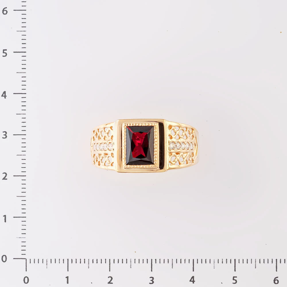 Кольцо с гранатом из красного золота 585 пробы