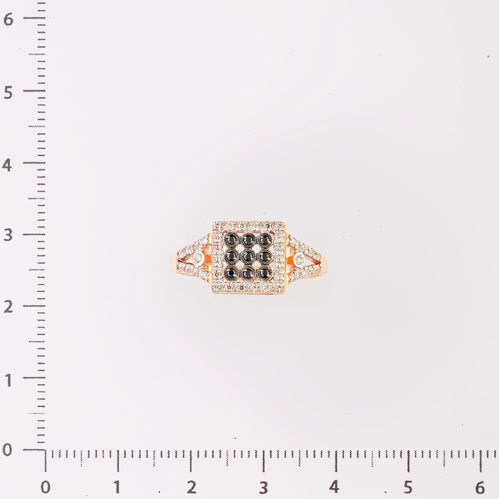 Кольцо с фианитом из красного золота 585 пробы