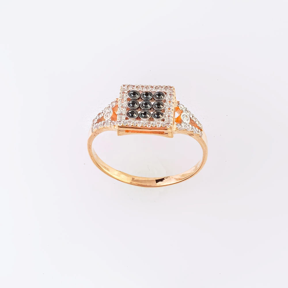 Кольцо с фианитом из красного золота 585 пробы