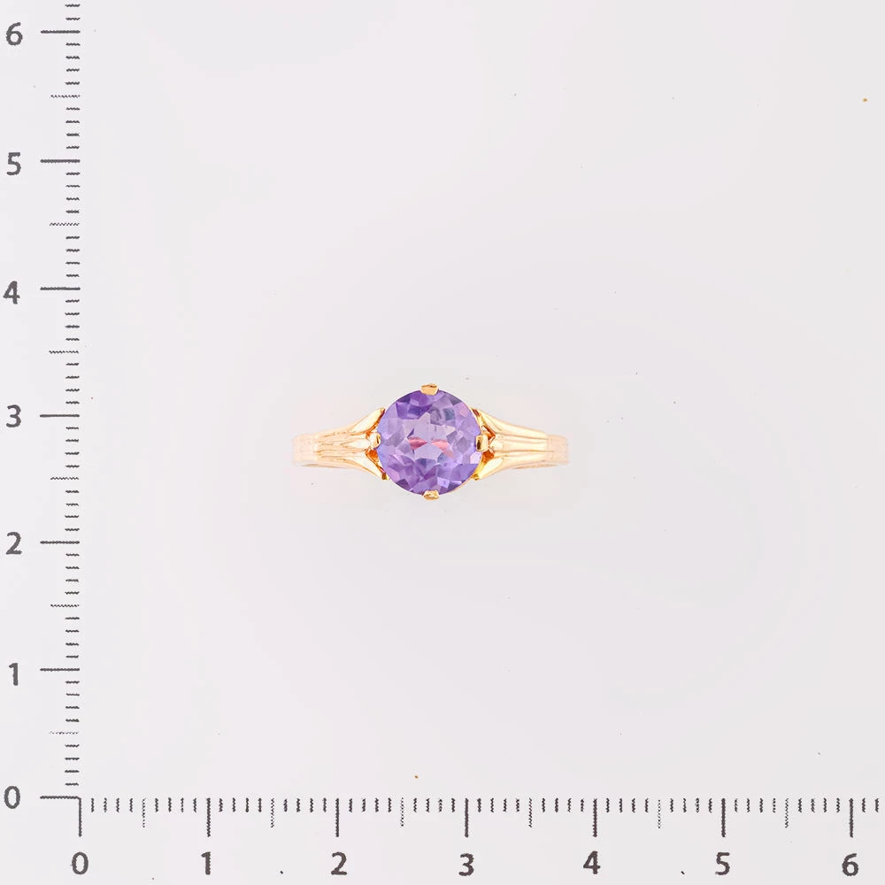 Кольцо с фианитом из красного золота 583 пробы