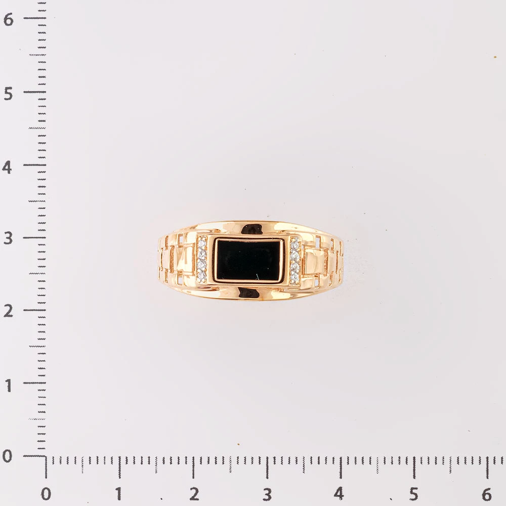 Кольцо с ониксом из красного золота 585 пробы