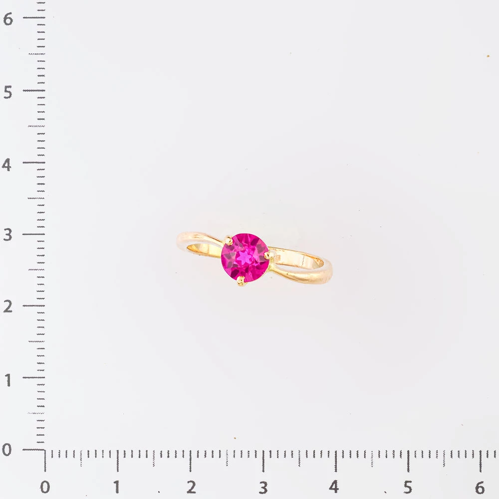 Кольцо с фианитом из красного золота 585 пробы