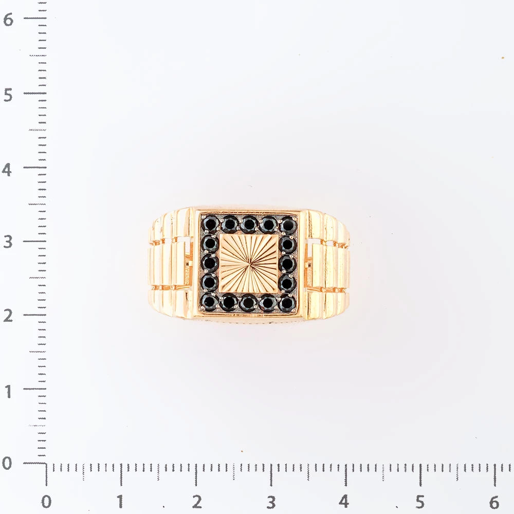 Кольцо с фианитом из красного золота 585 пробы