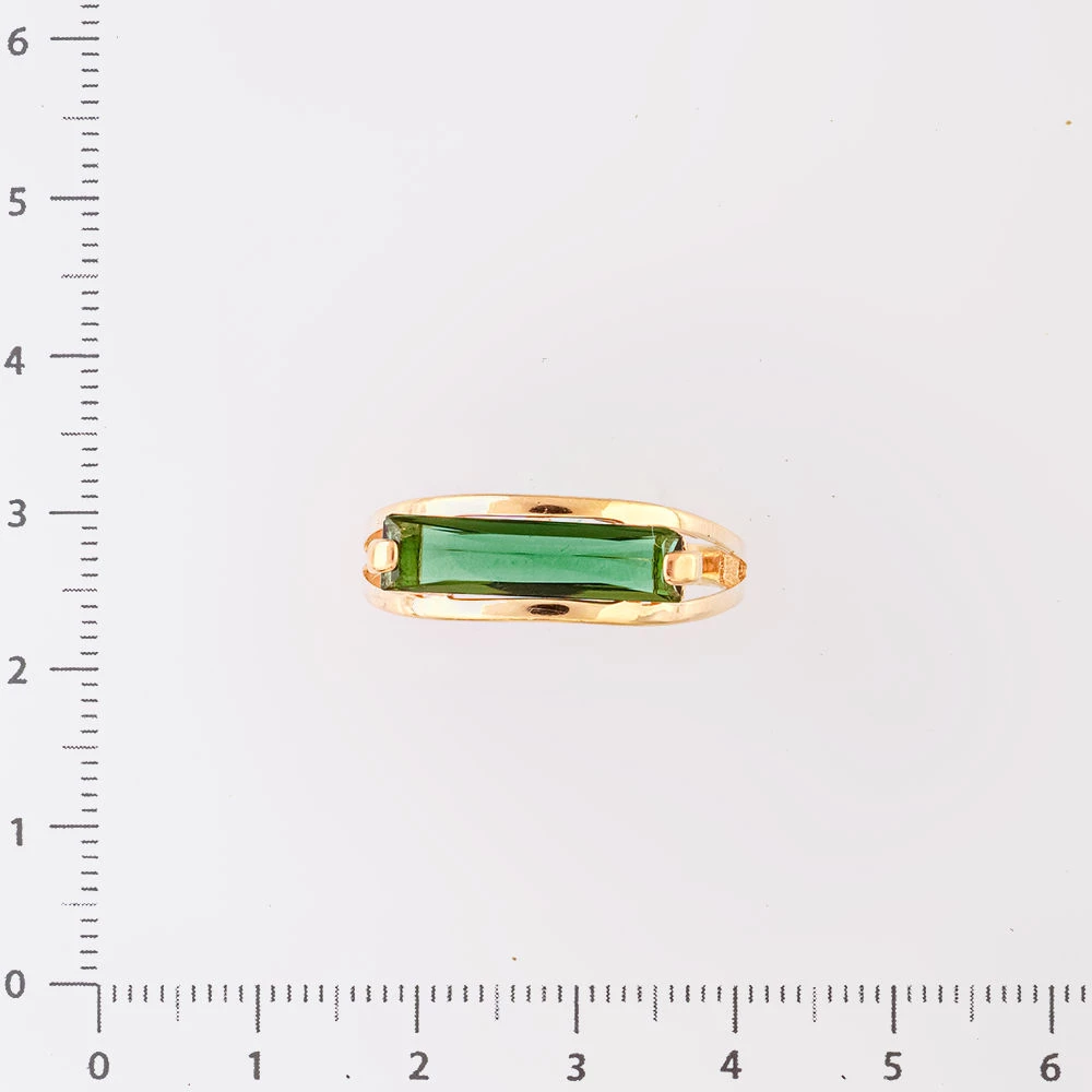 Кольцо с кварцем синтетическим из красного золота 585 пробы