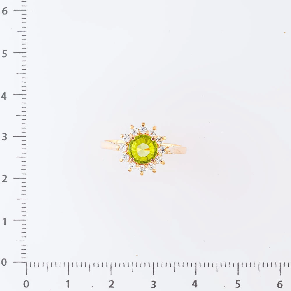 Кольцо с хризолитом из красного золота 585 пробы