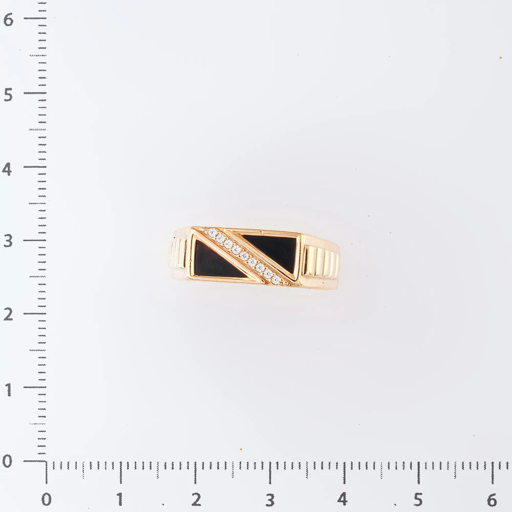 Кольцо с ониксом из красного золота 375 пробы