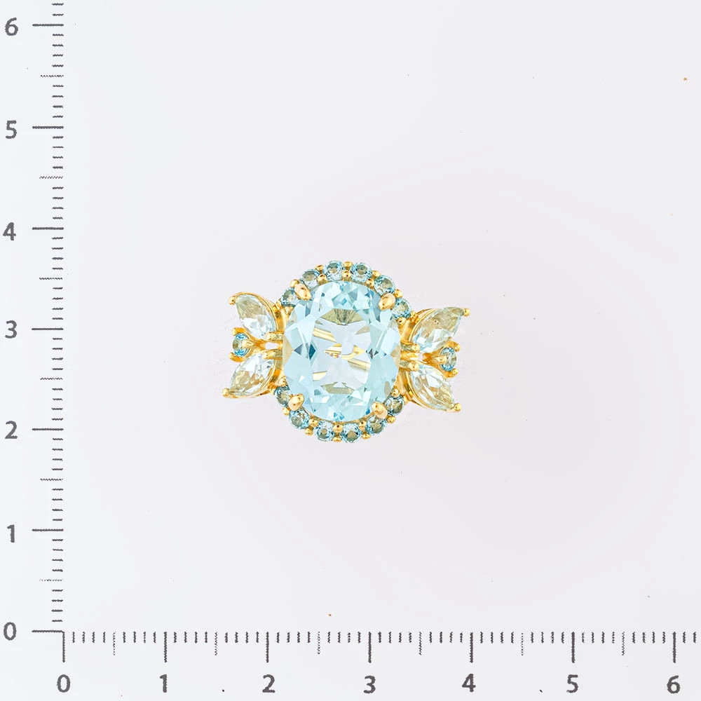 Кольцо с топазом из желтого золота 585 пробы