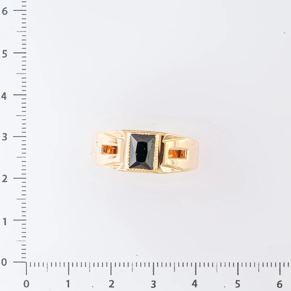 Кольцо с ониксом из красного золота 585 пробы