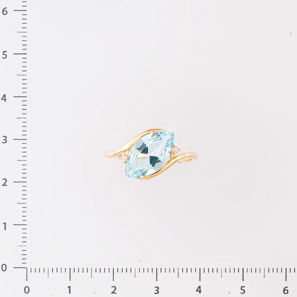 Кольцо с топазом из красного золота 585 пробы