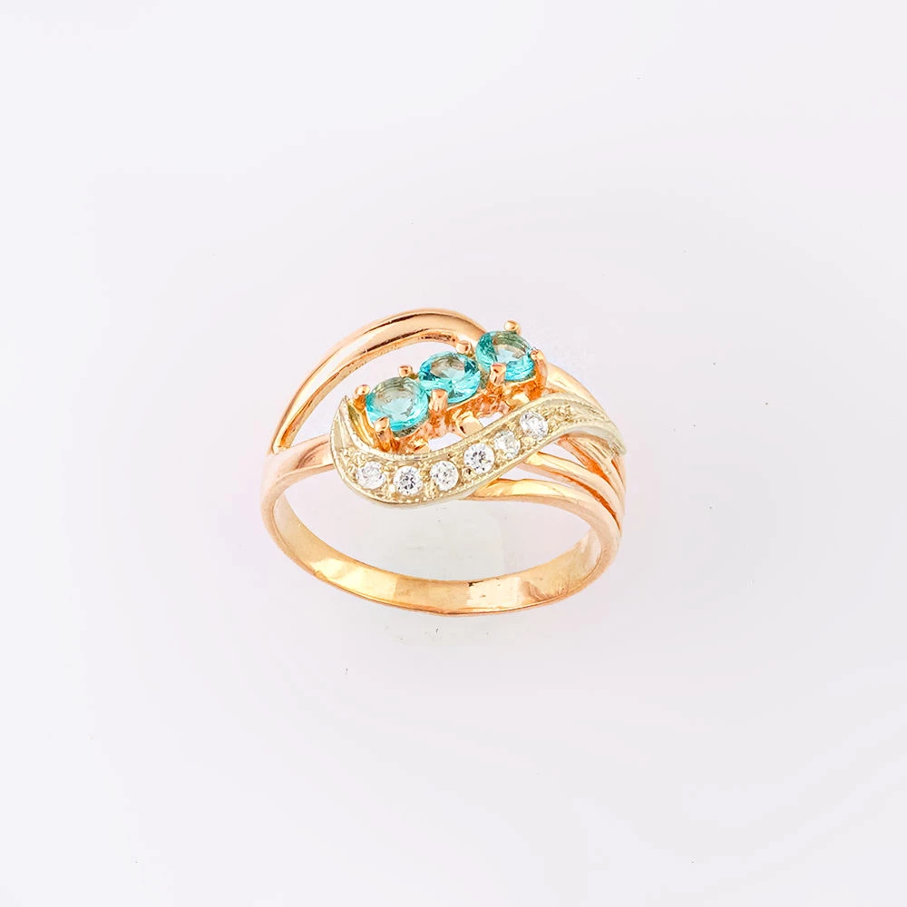 Кольцо с топазом из красного золота 585 пробы