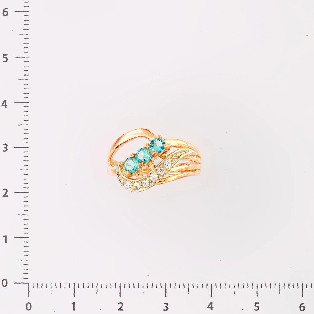 Кольцо с топазом из красного золота 585 пробы