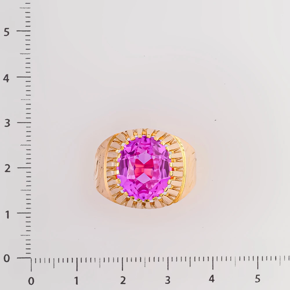 Кольцо с фианитом из красного золота 583 пробы