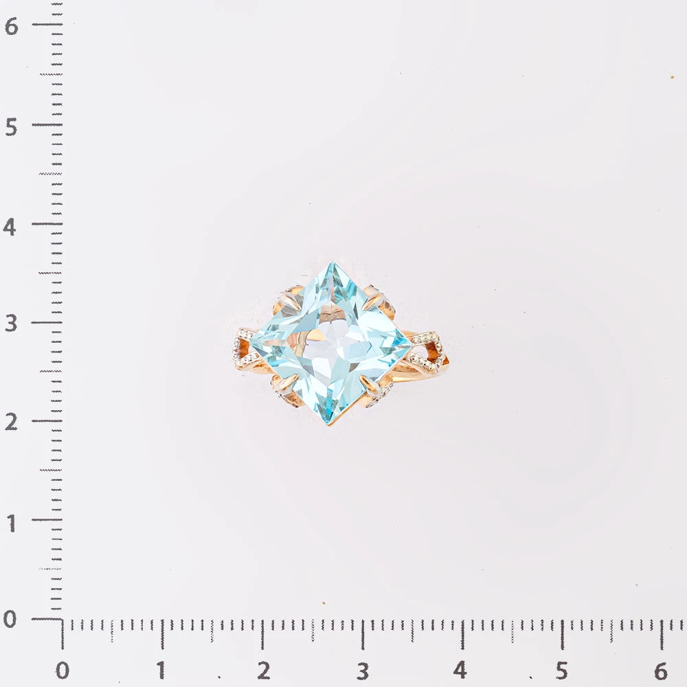 Кольцо с топазом из красного золота 585 пробы